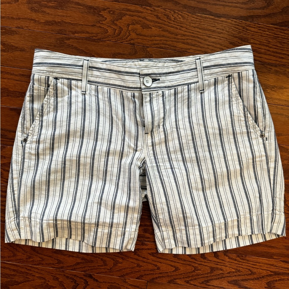 White and blue striped shorts- perfect for summer!